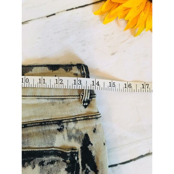 80's Style Acid Wash High Rise Skinny Twig Silence + Noise Sz 26 Black & White - Picture 5 of 7